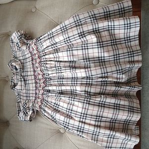 Burberry Toddler Girls RARE Nova Plaid Smocked Dress size 12 months
